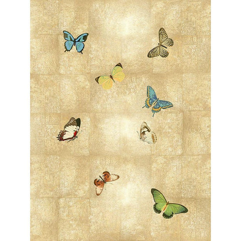 Butterflies on Gold II Gold Ornate Wood Framed Art Print with Double Matting by Blake, Madeline