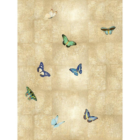 Butterflies on Gold III White Modern Wood Framed Art Print by Blake, Madeline