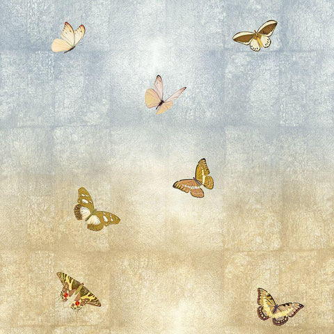 Butterflies I White Modern Wood Framed Art Print with Double Matting by Blake, Madeline