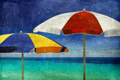 Beach Companions White Modern Wood Framed Art Print with Double Matting by Carter, Charlie