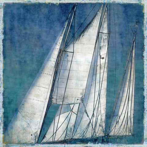 Sail Away II White Modern Wood Framed Art Print with Double Matting by Carter, Charlie