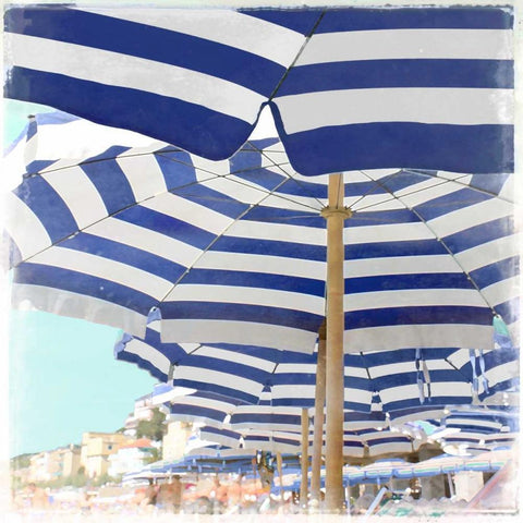 Beach Club Black Modern Wood Framed Art Print by Carter, Charlie