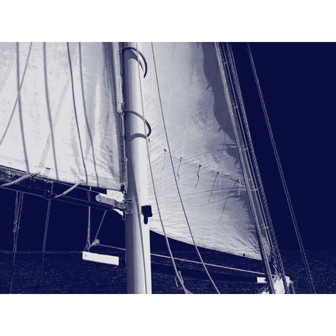 Schooner Sails I Black Modern Wood Framed Art Print with Double Matting by Carter, Charlie