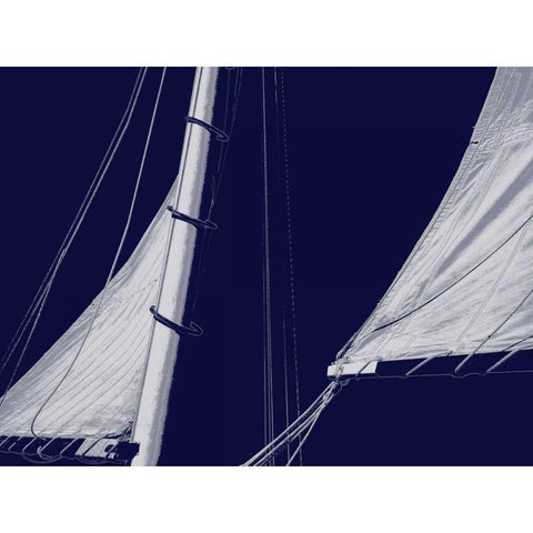 Schooner Sails II Black Modern Wood Framed Art Print by Carter, Charlie