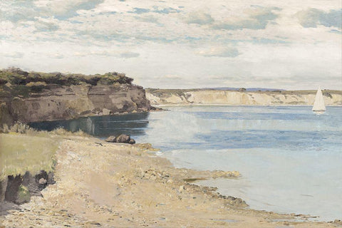 Set Sail White Modern Wood Framed Art Print with Double Matting by McKee, Christy