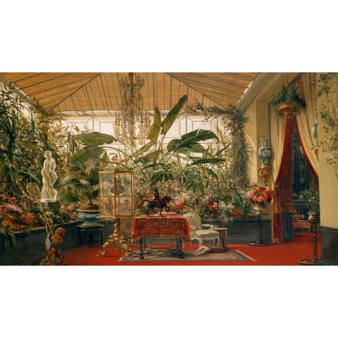 Veranda de la Princesse Mathil Black Modern Wood Framed Art Print by Giraud, Charles