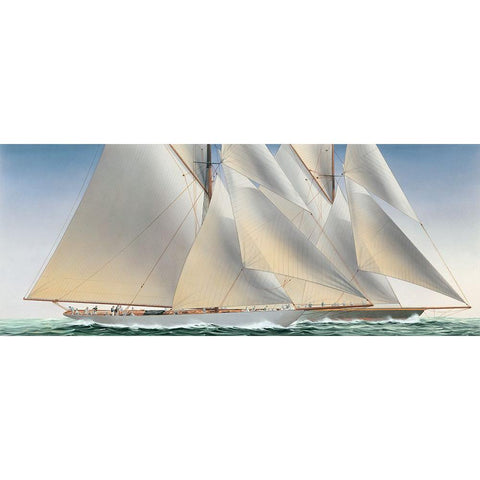 Classic Regatta White Modern Wood Framed Art Print by Davies, Christopher