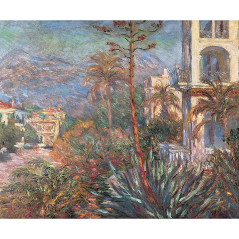 Les Villas a Bordighera Gold Ornate Wood Framed Art Print with Double Matting by Monet, Claude