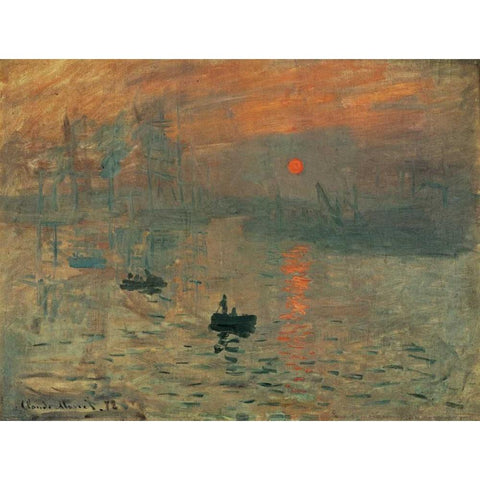 Impression brouillard Black Modern Wood Framed Art Print with Double Matting by Monet, Claude