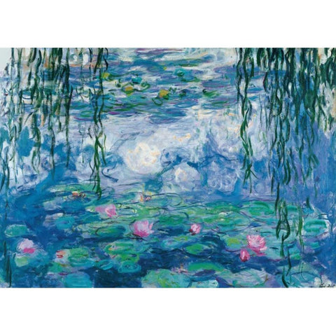 Nympheas White Modern Wood Framed Art Print by Monet, Claude