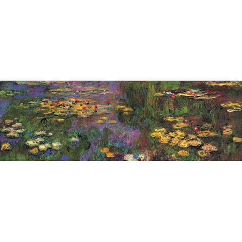 Water Lilies Gold Ornate Wood Framed Art Print with Double Matting by Monet, Claude