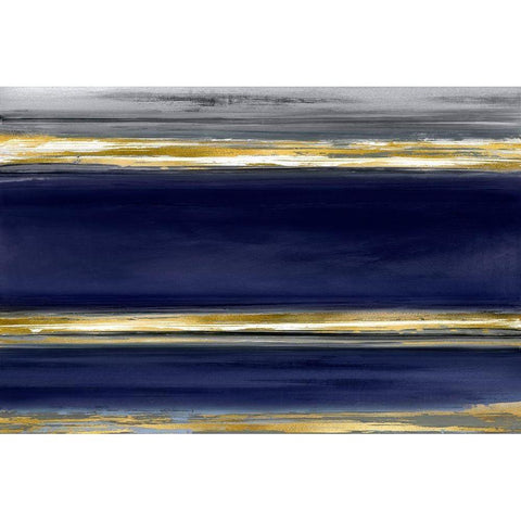 Parallel Lines on Indigo Black Modern Wood Framed Art Print with Double Matting by Corbin, Allie