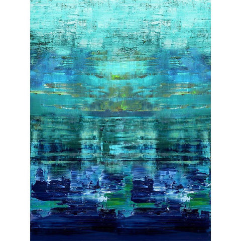 Aqua Reflections Gold Ornate Wood Framed Art Print with Double Matting by Corbin, Allie