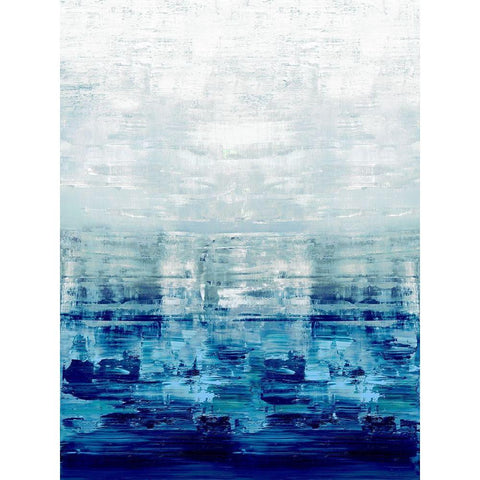 Blue Reflections Black Modern Wood Framed Art Print with Double Matting by Corbin, Allie