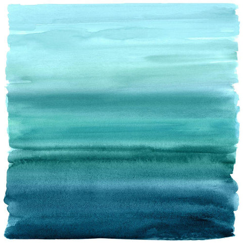 Ombre Teal II White Modern Wood Framed Art Print by Corbin, Allie