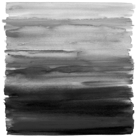 Ombre Black II White Modern Wood Framed Art Print with Double Matting by Corbin, Allie