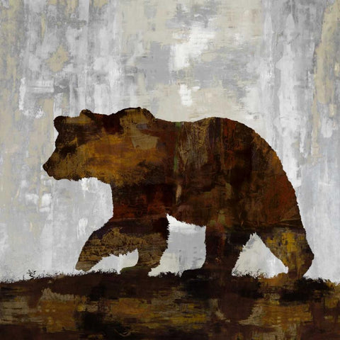 Bear Black Modern Wood Framed Art Print by Colburn, Carl