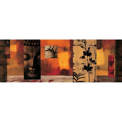 Dharma I Black Modern Wood Framed Art Print with Double Matting by Donovan, Chris