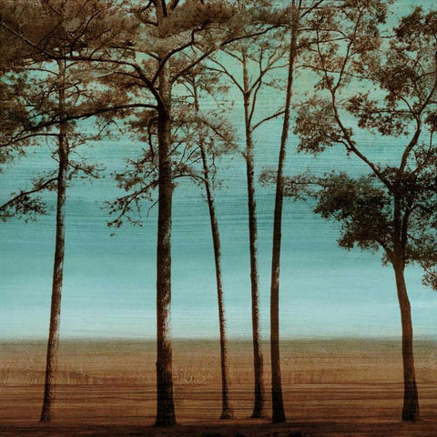 Azure I White Modern Wood Framed Art Print with Double Matting by Donovan, Chris
