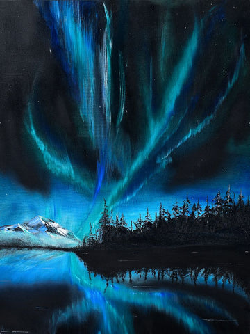 Nordy 24-2 White Modern Wood Framed Art Print with Double Matting by Klingeler, Christian