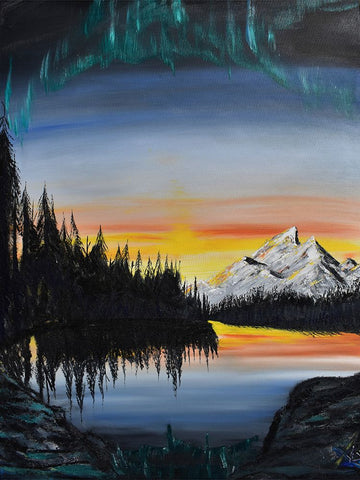 Mt Rainer Black Ornate Wood Framed Art Print with Double Matting by Klingeler, Christian