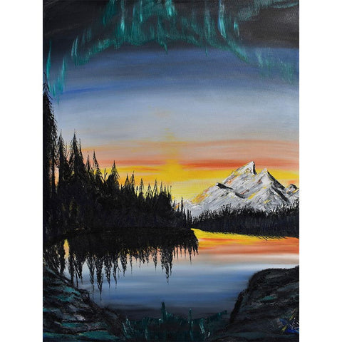 Mt Rainer Black Modern Wood Framed Art Print by Klingeler, Christian