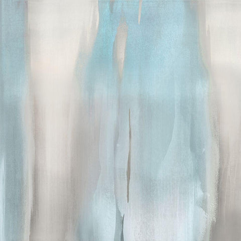 Free Fall Aqua I Black Modern Wood Framed Art Print by Wright, Christine