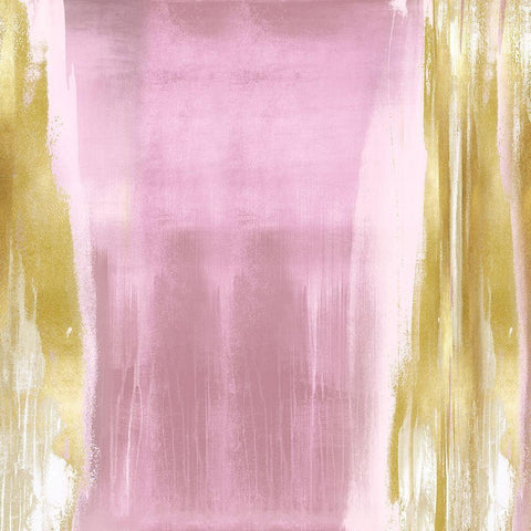 Free Fall Pink with Gold II White Modern Wood Framed Art Print by Wright, Christine