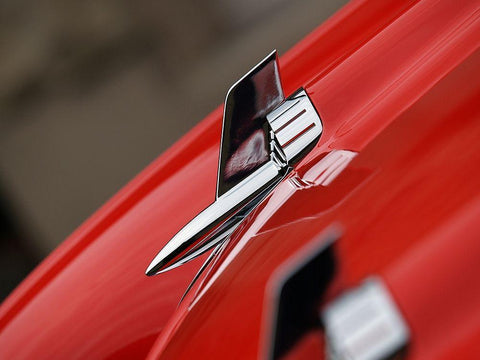 1957 Chevy Bel Air J White Modern Wood Framed Art Print with Double Matting by Branson, Clive