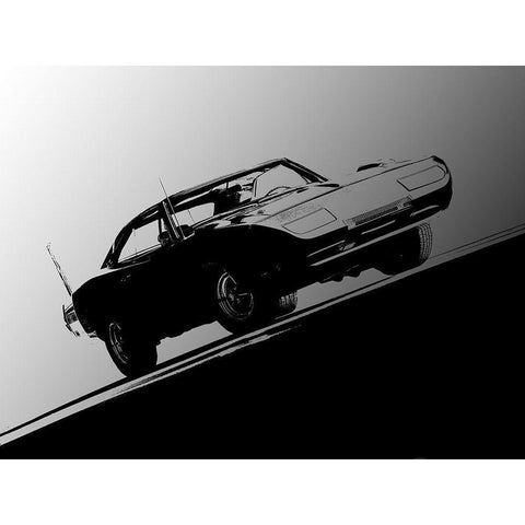 1969 Dodge Daytona Black Modern Wood Framed Art Print by Branson, Clive
