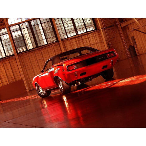 1970 Plymouth Hemi Cuda White Modern Wood Framed Art Print by Branson, Clive