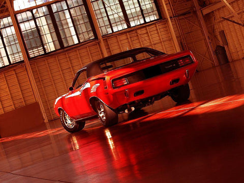 1970 Plymouth Hemi Cuda White Modern Wood Framed Art Print with Double Matting by Branson, Clive