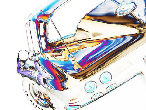 64 Corvette Sting Ray H White Modern Wood Framed Art Print with Double Matting by Branson, Clive