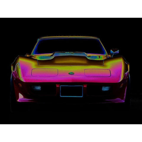 Corvette Stingray White Modern Wood Framed Art Print by Branson, Clive