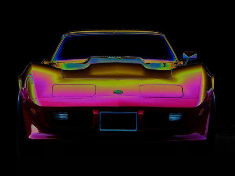 Corvette Stingray White Modern Wood Framed Art Print with Double Matting by Branson, Clive