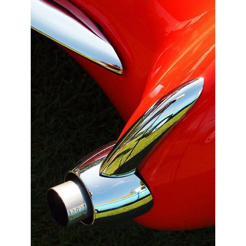 Exhaust on a 1956 Corvette Black Modern Wood Framed Art Print with Double Matting by Branson, Clive