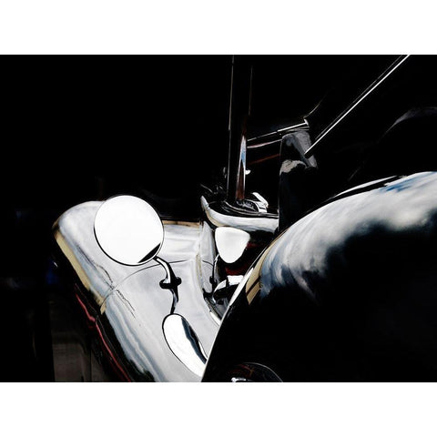 Jaguar XK120 Black Modern Wood Framed Art Print with Double Matting by Branson, Clive