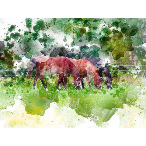 Grazing III Black Modern Wood Framed Art Print with Double Matting by Young, Chamira