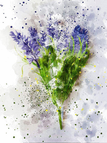 Lavender White Modern Wood Framed Art Print with Double Matting by Young, Chamira