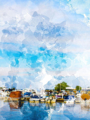 Boat Trip White Modern Wood Framed Art Print with Double Matting by Young, Chamira