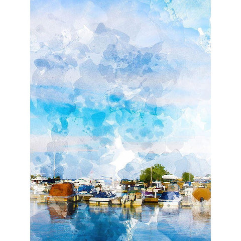 Boat Trip Black Modern Wood Framed Art Print by Young, Chamira