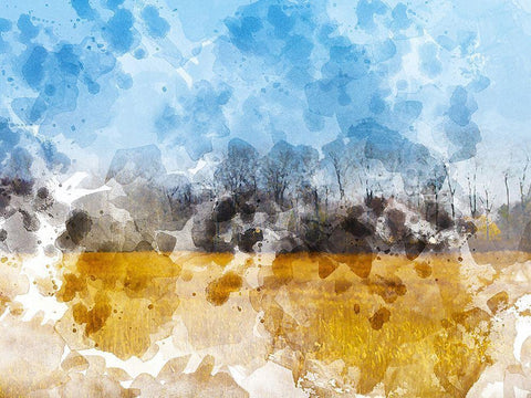 Meadow I White Modern Wood Framed Art Print with Double Matting by Young, Chamira