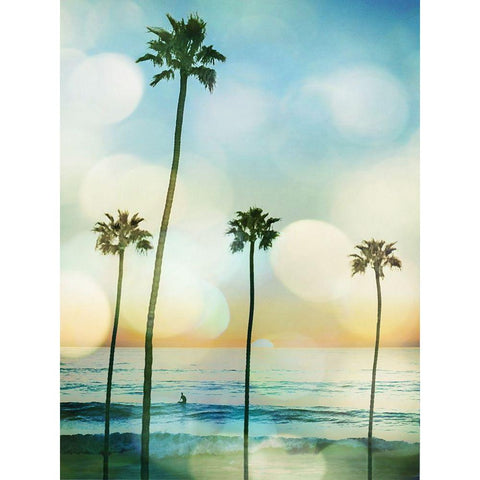 Sunset Surfer Black Modern Wood Framed Art Print with Double Matting by Davis, Devon