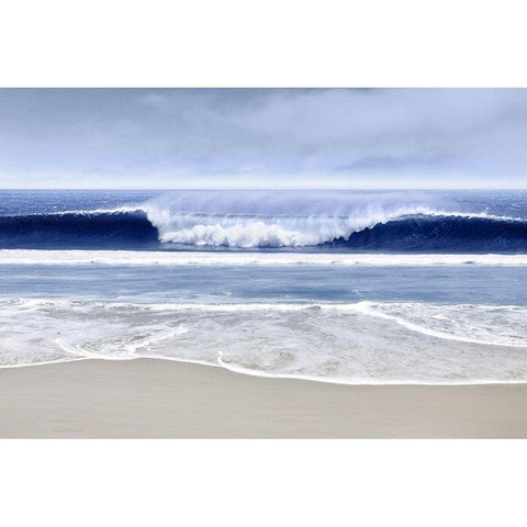 Blue Wave I Black Modern Wood Framed Art Print with Double Matting by Davis, Devon