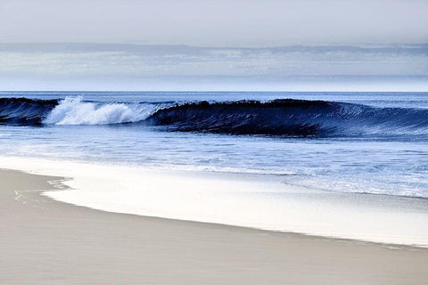 Blue Wave II White Modern Wood Framed Art Print with Double Matting by Davis, Devon