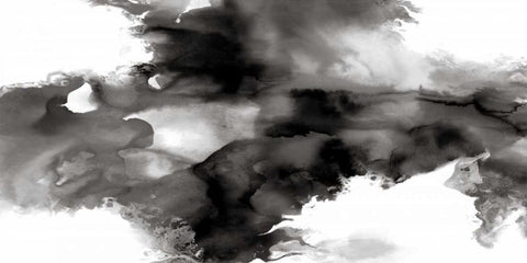 Movement Noir White Modern Wood Framed Art Print with Double Matting by Hudson, Daniela