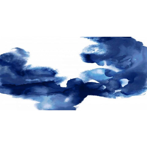 Movement in Indigo Black Modern Wood Framed Art Print by Hudson, Daniela