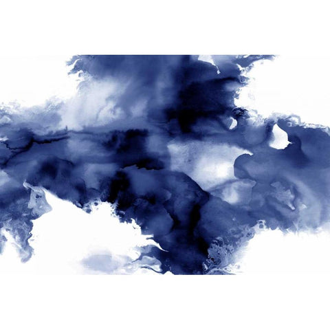 Derive in Indigo I White Modern Wood Framed Art Print by Hudson, Daniela