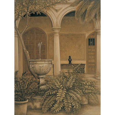 In the Courtyard Gold Ornate Wood Framed Art Print with Double Matting by Parks, David