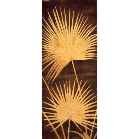 Fan Palm Triptych II Gold Ornate Wood Framed Art Print with Double Matting by Parks, David